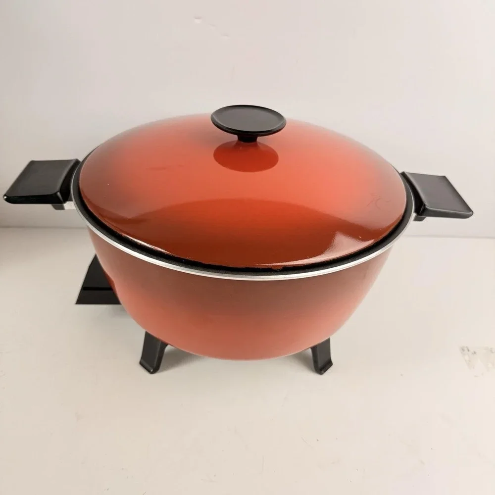 Vtg WEST BEND Country Kettle Electric Skillet Frypan Cooker Pot Casserole 5 Qt